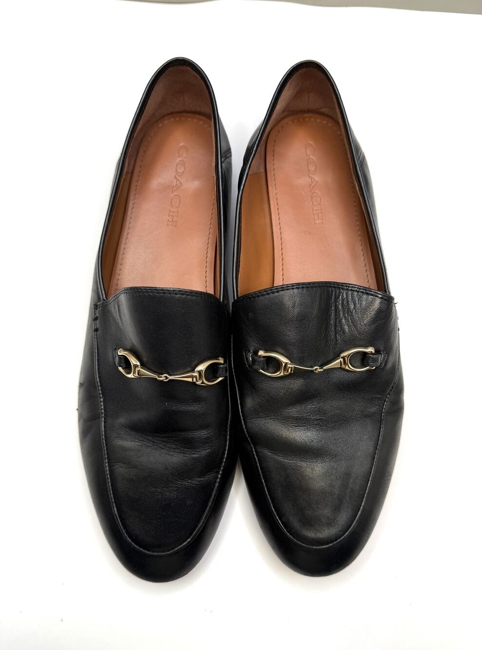 Coach Haley Leather Loafer in Black. Size 11B